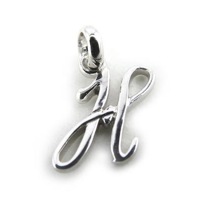 [N0025] - Rhodinierter Silberanhänger „Buchstabe H“