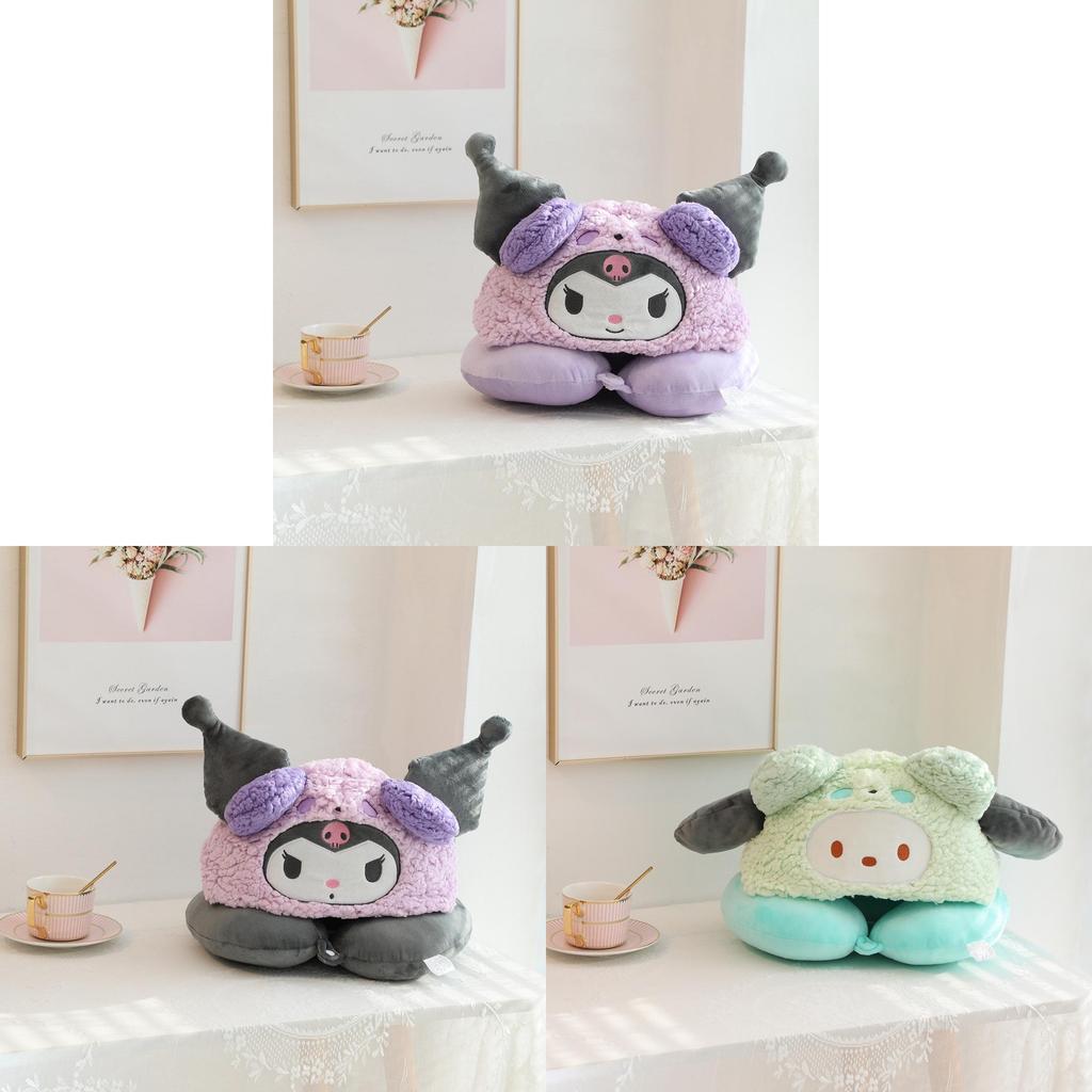 Hello Kitty U-förmiges Nackenkissen mit süßem Hut für Reisen und Büro-Ruhe