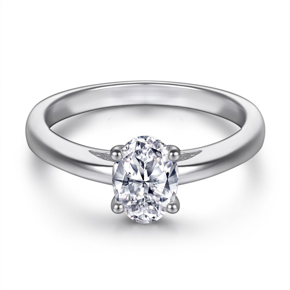 

S925 Sterling Silver Ring Women s Jewelry Fashion Simulation Egg Diamond Ring