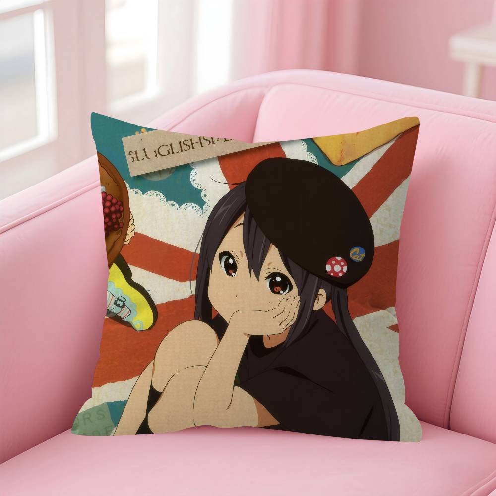 Anime Kawaii Girl KOn Cute   Pillow Cushion Cover Pillowcase Living Room Sofa Home Decor Customized