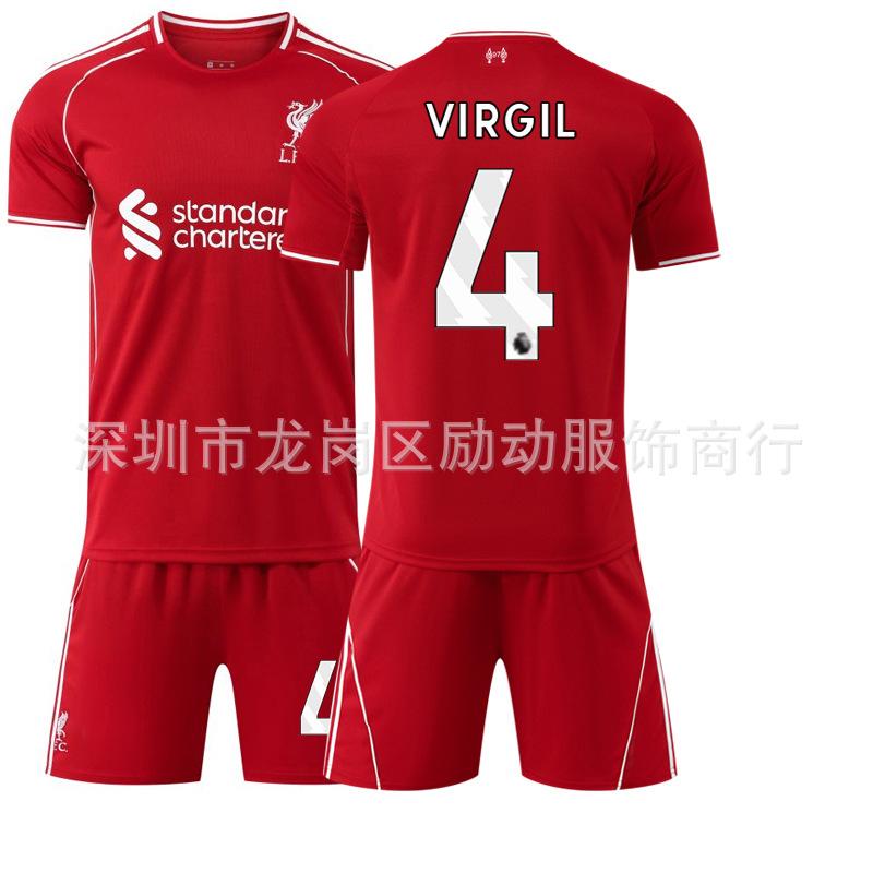 2 Quick-drying Club No. 1 Salah jersey Children's Liverpool home Nota football jersey set