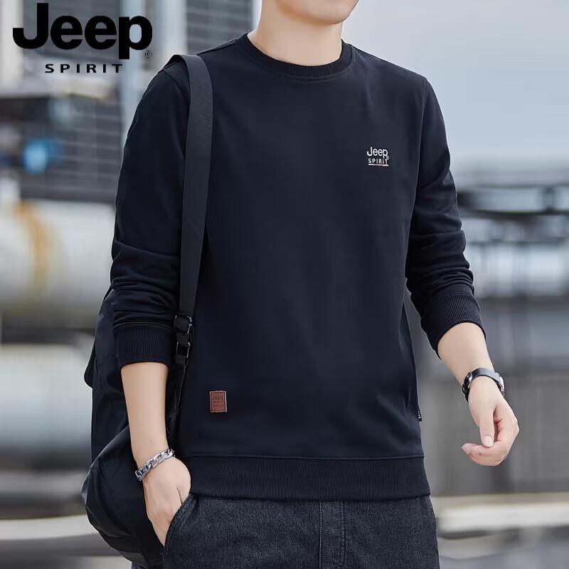 JEEP SPIRIT Men s Round Neck Loose Long Sleeve Sweatshirt 2XL
