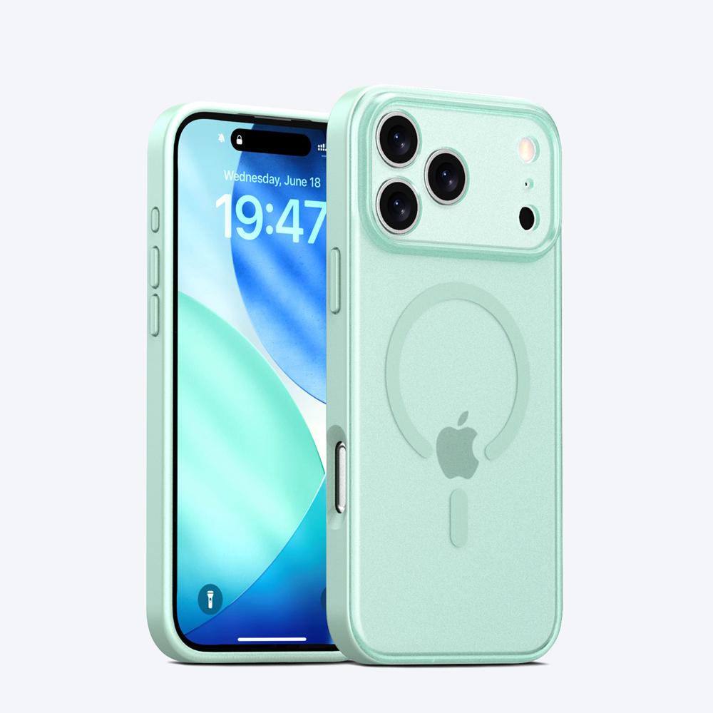 KEYSION Magnetic Matte Transparent Case for MagSafe for iPhone 17 Pro Max Silicone+PC Shockproof Wireless Charging Phone Cover