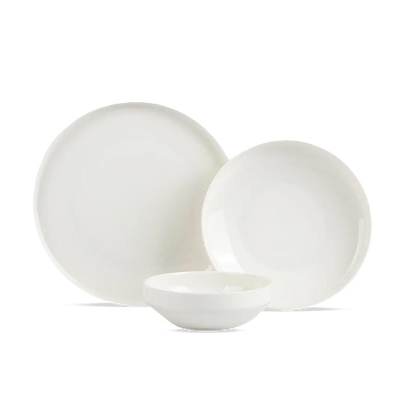 

SOLECASA Наборы фарфоровой посуды 3/12 предметов Белые миски и тарелки Устойчивая к царапинам Посуда Керамическая миска Тарелка для спагетти