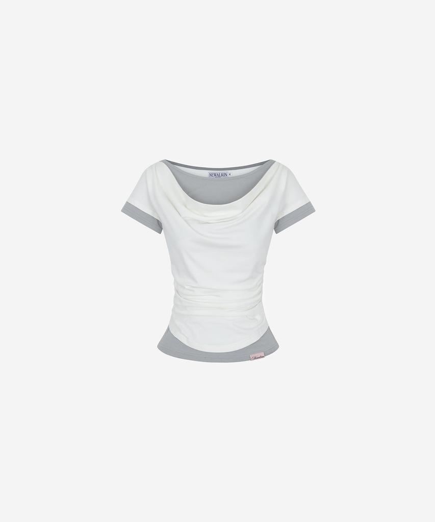NEWALRIN Tori Draping Layered Short Sleeve Top(6Colors)