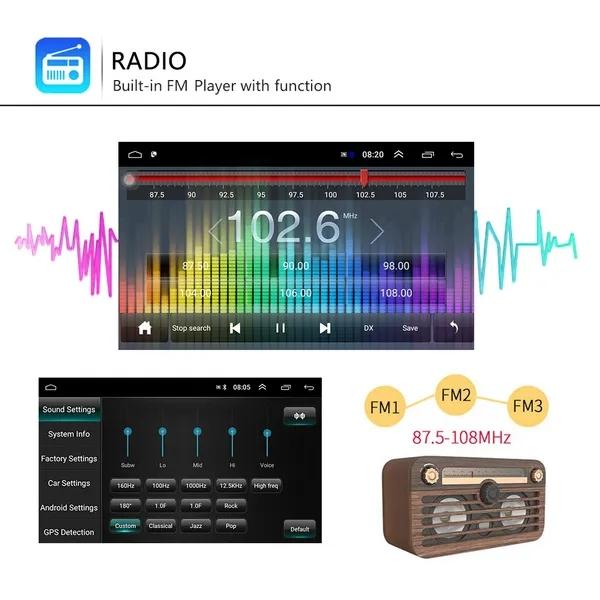 NUEVO 9 "Android 9.1 HD 1080P Pantalla táctil 2Din Radio estéreo para automóvil con GPS WiFi MirrorLink FM Bluetooth D-Play para Volkswagen Skoda Seat Golf Polo
