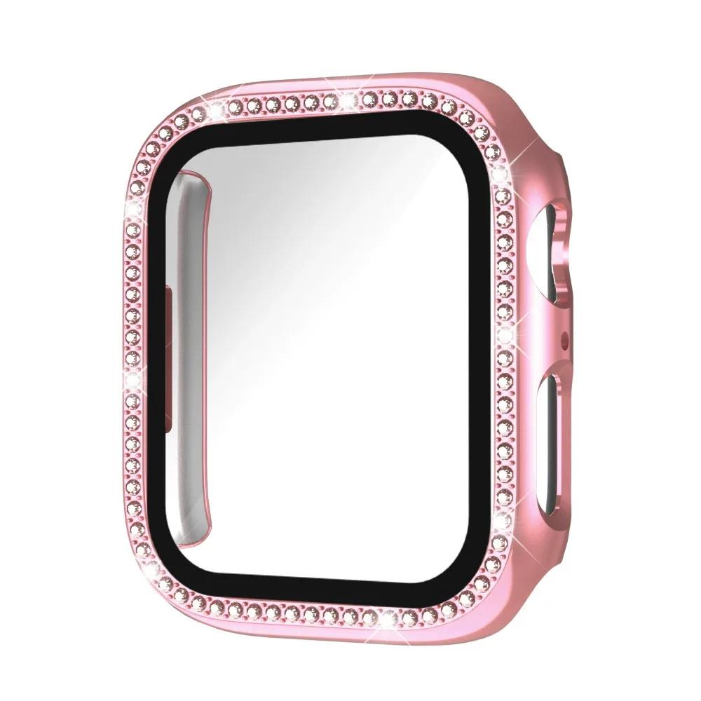 

PC Hard Bumper Screen Protector for Apple Watch 10 9 8 45mm 44mm 42mm 46mm 40mm Full Case Cover for IWatch Ultra 7 SE 6 5 4 3 2 Series 4 5 6 SE 40MM рожевий