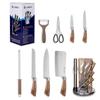 9-Piece Kitchen Knife Set In A Stand With Sharpener And Scissors E-6265