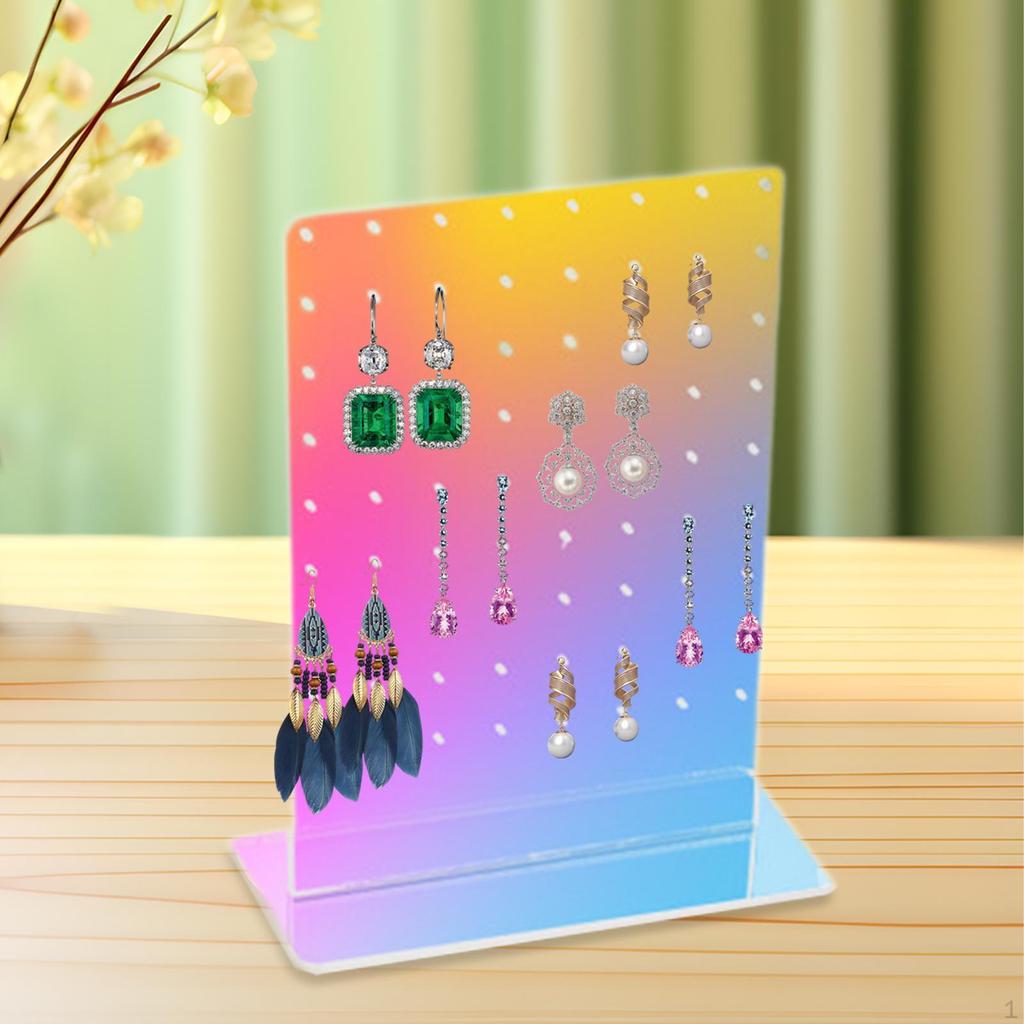 Akrylowy Stojak na Kolczyki, Stojak Ekspozycyjny na Kolczyki Sztyfty, 72 Otwory do Przechowywania Sztyftów