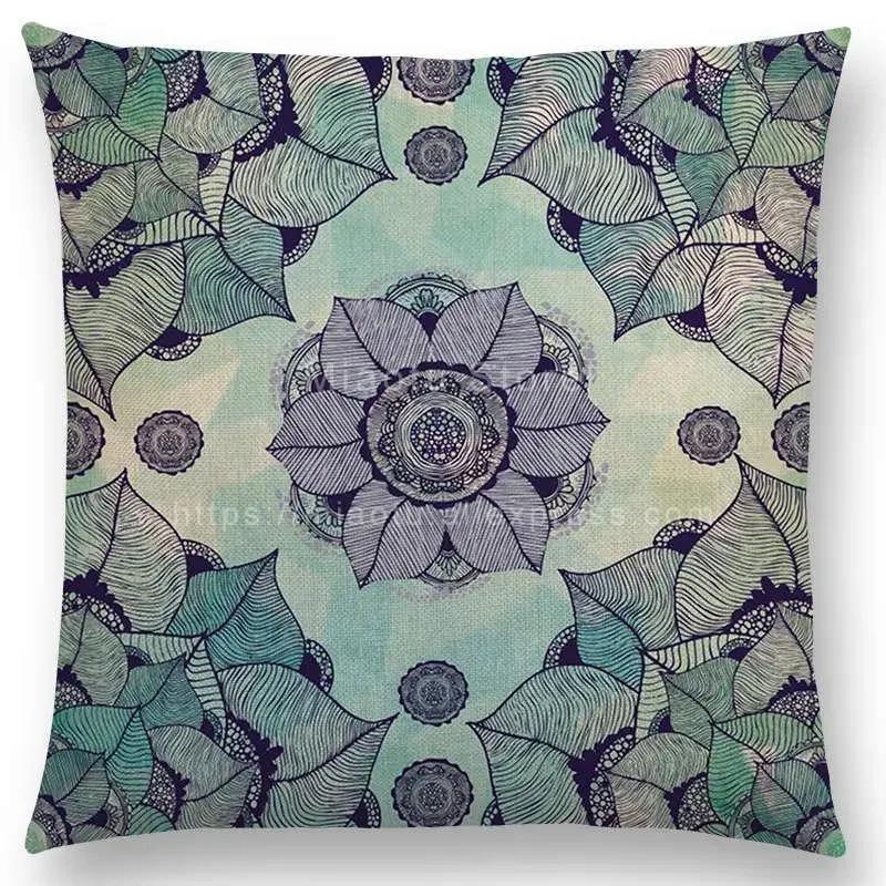 Mandalas Druck Kissenbezug Boho Stil Blume Hoffnung Bunt Wahre Seele Leben Lachen Lieben Freigeist Traum Floral Kissenbezug