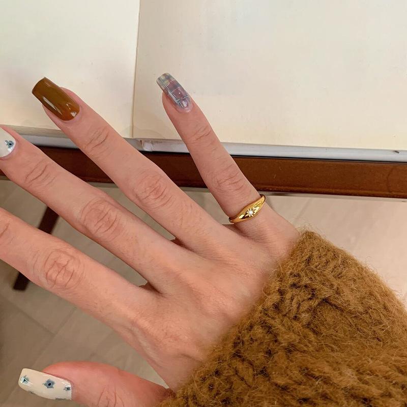 Zirconium Iris Flower Sword Open Ring Light Luxury Premium Temperament Index Finger Ring Niche Cold Wind Jewelry Women