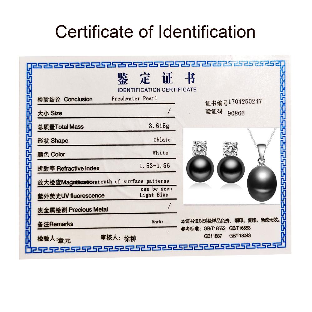 Real Freshwater Natural Pearl Set For Women,Wedding 925 Sterling Silver Pearl Necklace Earring Sets Wife Mom Engagement Gift