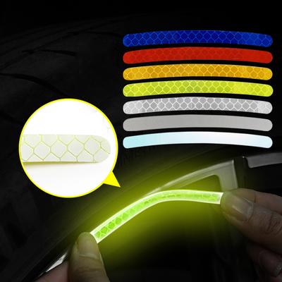 Carros Aros Pneu Fita Refletiva Cubo de Roda de Carro Listras Refletivas Adesivos Decorativos Fitas Fluorescentes Automáticas para Aro de Motocicleta