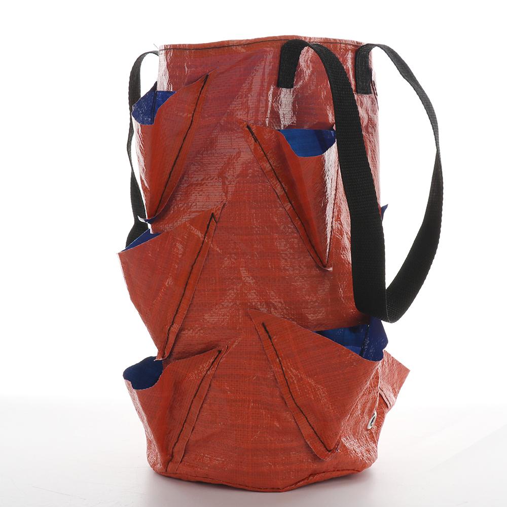 Strawberry Planting Bag PE Plastic 3 Gallons Strawberry Grow Bag for Strawberries Veggies Flowers Orange Type 2