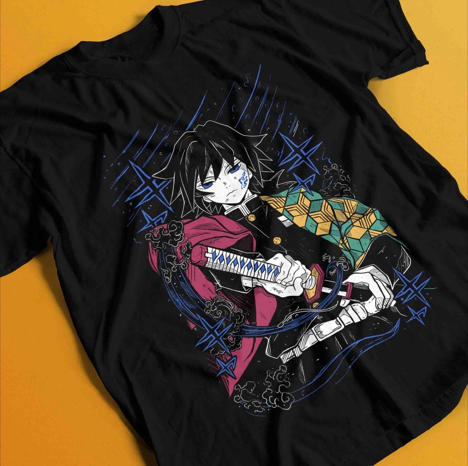 Demon Slayer Shirt Tomioka Giyu Tshirt Tanjiro TShirt Muzan Doma Kokushibo Tee Summer Unisexs and Womens Tshirt Top S