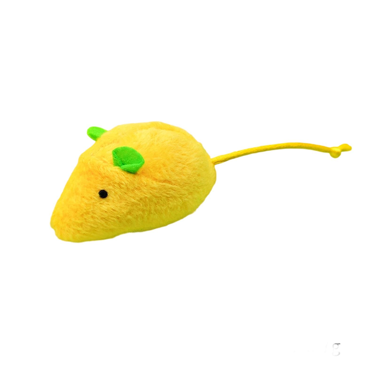 

Plush Mouse Toy with Catnip Interactive Self-Playing Toy one size жовтий