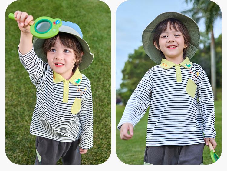 Dudu House Kids' Cotton Polo Shirt: 2026 Long-Sleeve T-Shirt for Boys & Girls