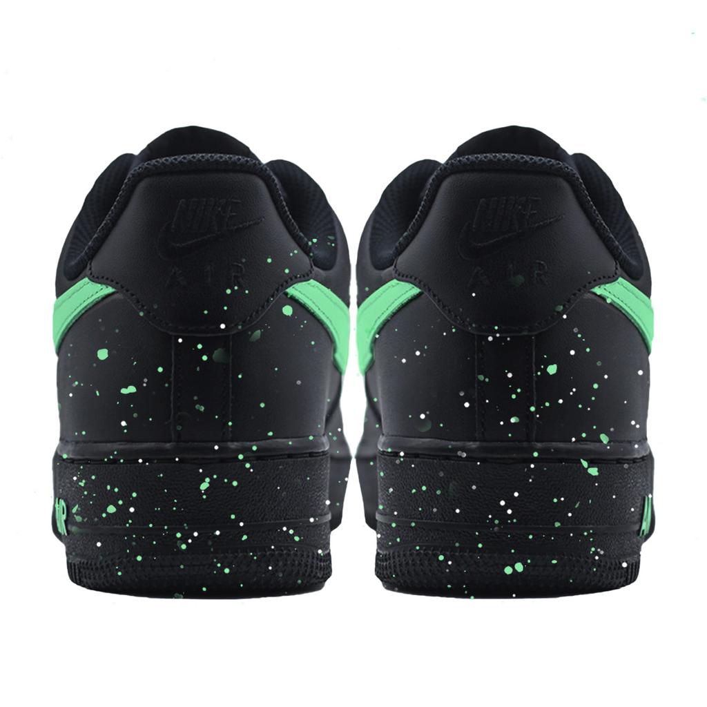 Nike Air Force 1 Lime Dot Abrasion Resistant Slip Resistant Low top Skateboard Shoes Unisex Black Cyan cw2288001(Team1039-)