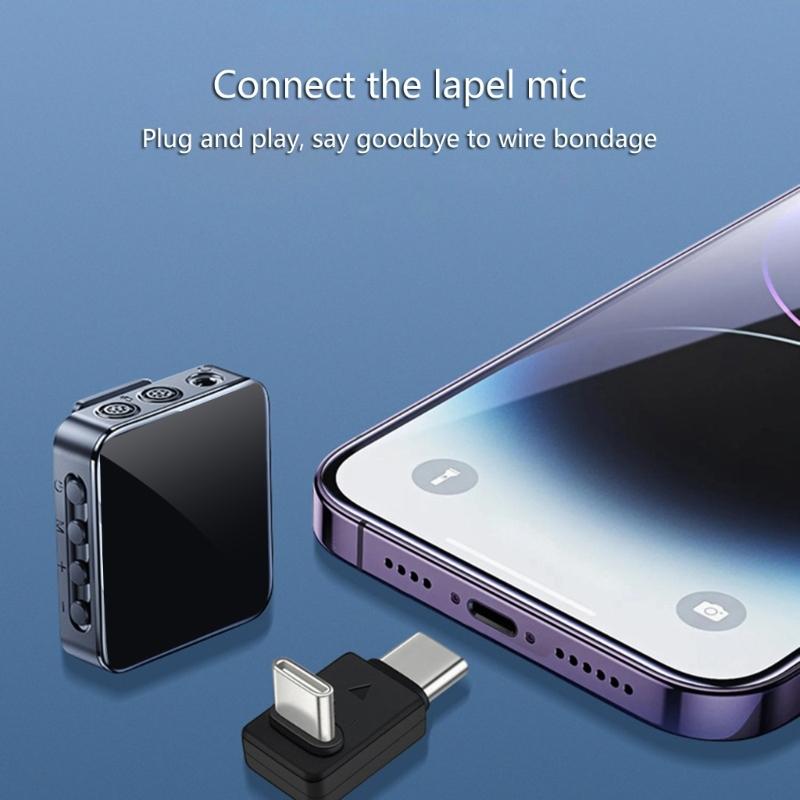 L-förmige Doppel-Typ-C-zu-Typ-C-Stecker mit OTG-Funktionalität Adapter für Lavaliermikrofone und Datenübertragung