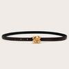Women’s AdjustableLeather Belt With Rose Button Slender Design For Jeans And Pants