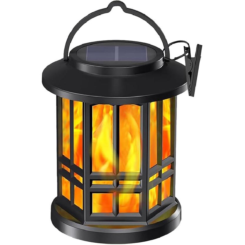 Solar Outdoor Lanterns Waterpoof,Flame Flickering Effect for Outdoor Garden, Pathway, Lawn Landscape Decorations