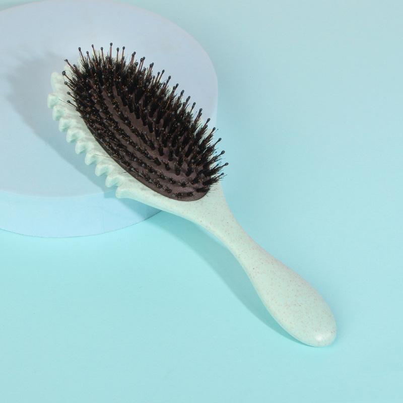 2026 Bounce Curl Shaping Comb Wheat Straw Curling Comb Bristle Hair Comb Air Cushion Massage Comb Hair Comb зелёный
