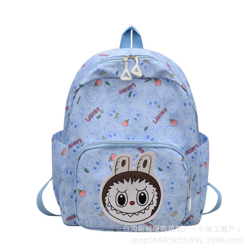 

Новый милый рюкзак с мультяшным принтом для учениц начальной школы, легкий и универсальный небесно-голубой