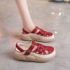 2025 Summer Women's Roman Sandals Closed-Toe Hollow Airy Soft Sole Casual Sporty White Shoes New Design Breathable Sneakers