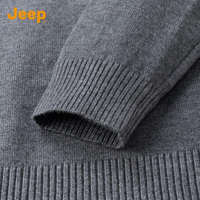 Jeep Men's Loose Fit Round Neck Pullover Sweater