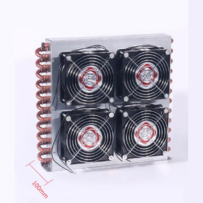 350*310*100mm Shell Condenser Radiator Refrigerator Freezer Air-Cooled Water-Cooled Fan Aluminum Fin Copper Tube Heat Exchanger