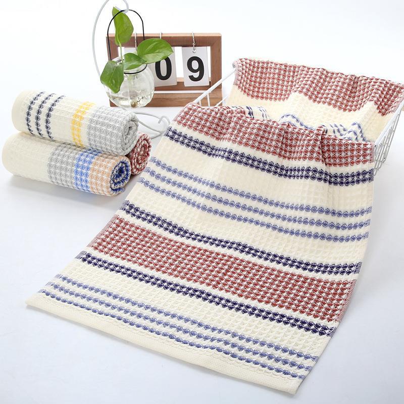 100% Cotton Bath Towel Set High Quality Striped Waffle Towel for Child Home Water Absorption Soft Washcloth 35X75CM/70X140CM