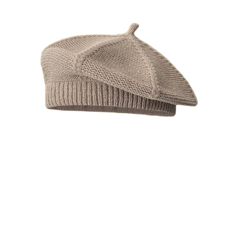 Japanese-Style Knitted Beret For Women Spring Autumn Trendy Solid Color Versatile Artist Hat Sweet And Artistic Octagonal Beret