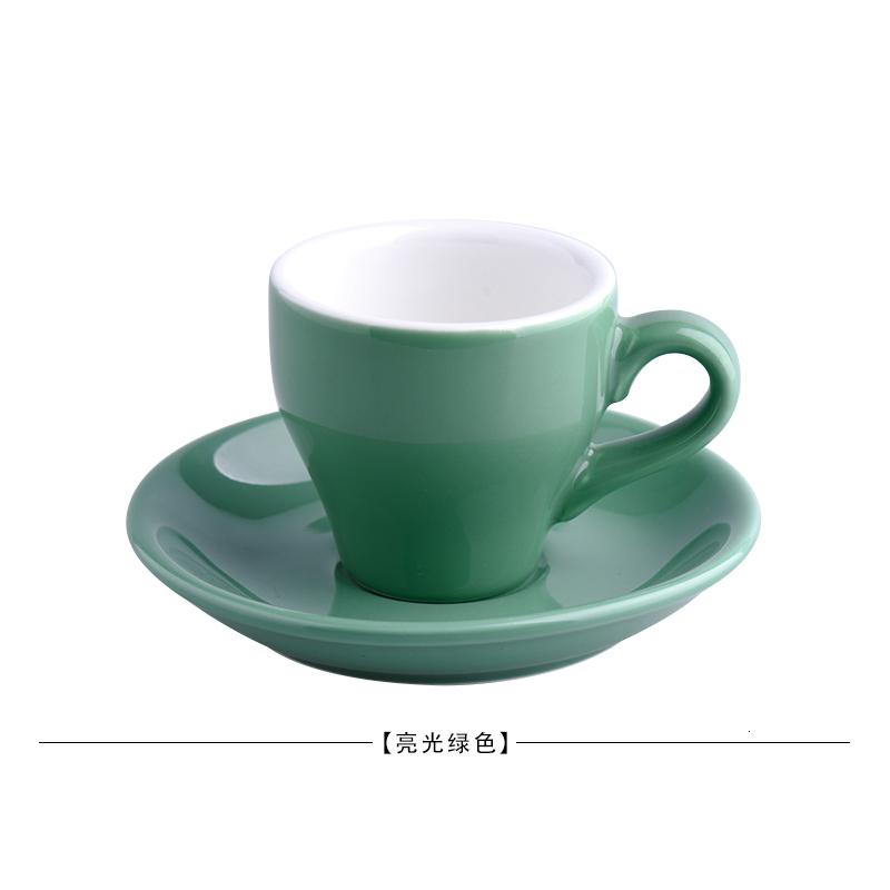 80cc Coloured Cheap Thick Ceramic Espresso Cups Saucer Set Cafe Household Caffe Latte Expresso Strong Coffee Mugs Tray Wholesale