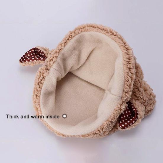 Lady Winter Hat Cartoon Lamb Head Shape Thick Fleece Ear Protection Dome Heat Retention Outdoor Photo Prop Daily Cap
