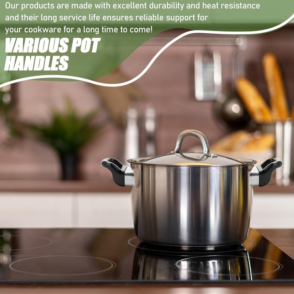 Replacement Pot Handle 2 Pack Bakelite Universal Short Side Grip   Easy Install Sturdy Cookware Accessory for Home Kitchen