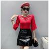 2024 Summer Mesh Fashion Cross Hollow Hot Drill Slimming Sun Protection Top for Women