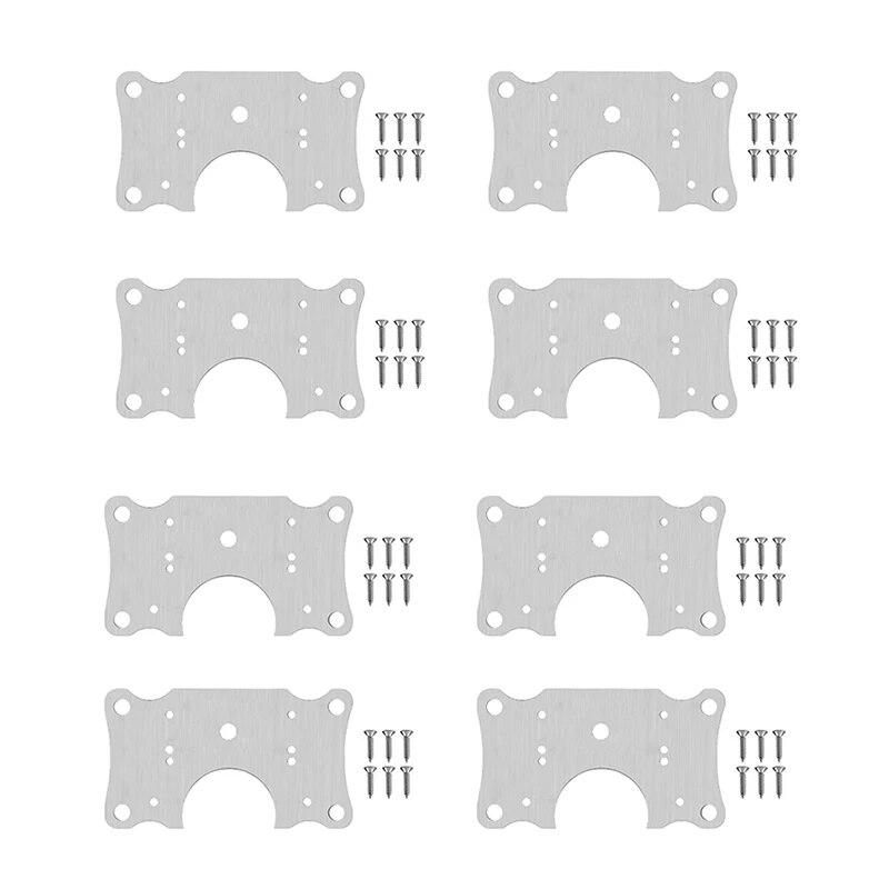 

2/4/6/8/10 шт. петли из нержавеющей стали, крепежная пластина для двери шкафа, ремонтные монтажные прокладки, кухонный шкаф, мебельная фурнитура