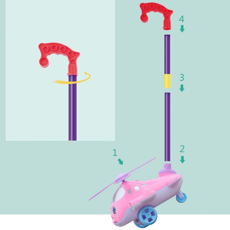 1ks Vocalization Teleskopická vrtule Tongue Rotate Roztomilá malá letadla Dětský vozík pro batolata Creative Pink Vehicles Toys