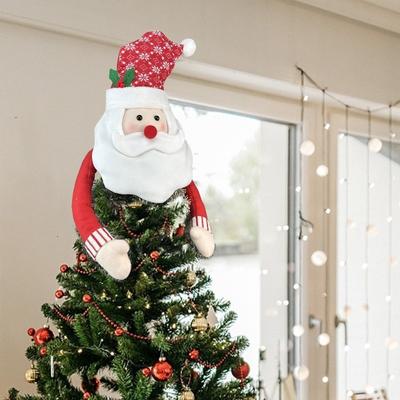 Santa Claus Snowman Christmas Tree Top Decor Vintage Traditional Christmas Decorations Tree Top Star Party Atmosphere Decoration