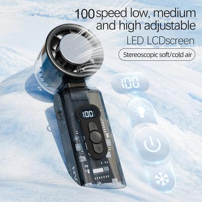 Hoofun Outdoor Foldable Portable Handheld Fan Mini Cooling Rechargeable 3600mAh 100-level Free Control High Speed Turbo Fan