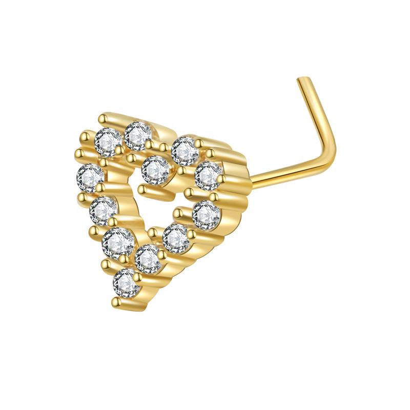 L Needle Curved Hook Thin Rod Nose Stud Zircon Devil Eye Love Nose Puncture Jewelry Nose Ring