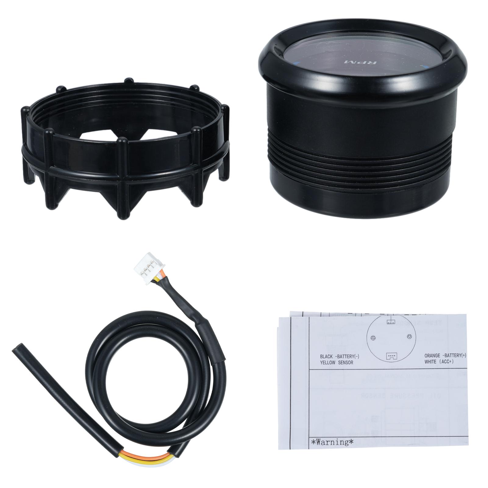 

2 52 мм автомобильный тахометр, цифровой светодиодный тахометр 09000 об/мин для автомобилей внедорожников грузовиков чёрный