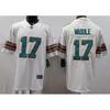 Miami Dolphins NFL Football Jersey T-Shirt Men Cotton Blend Sportswear With Embroidered Player Numbers 1 10 17