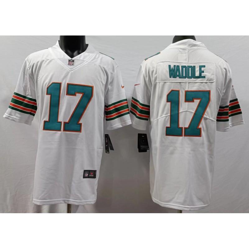 Miami Dolphins NFL Football Jersey T-Shirt Men Cotton Blend Sportswear With Embroidered Player Numbers 1 10 17