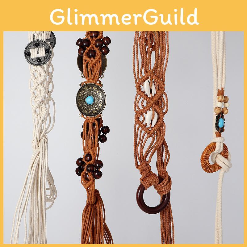 Rope Woven White Waist Belt For Summer Casual Women Fashion Accessory