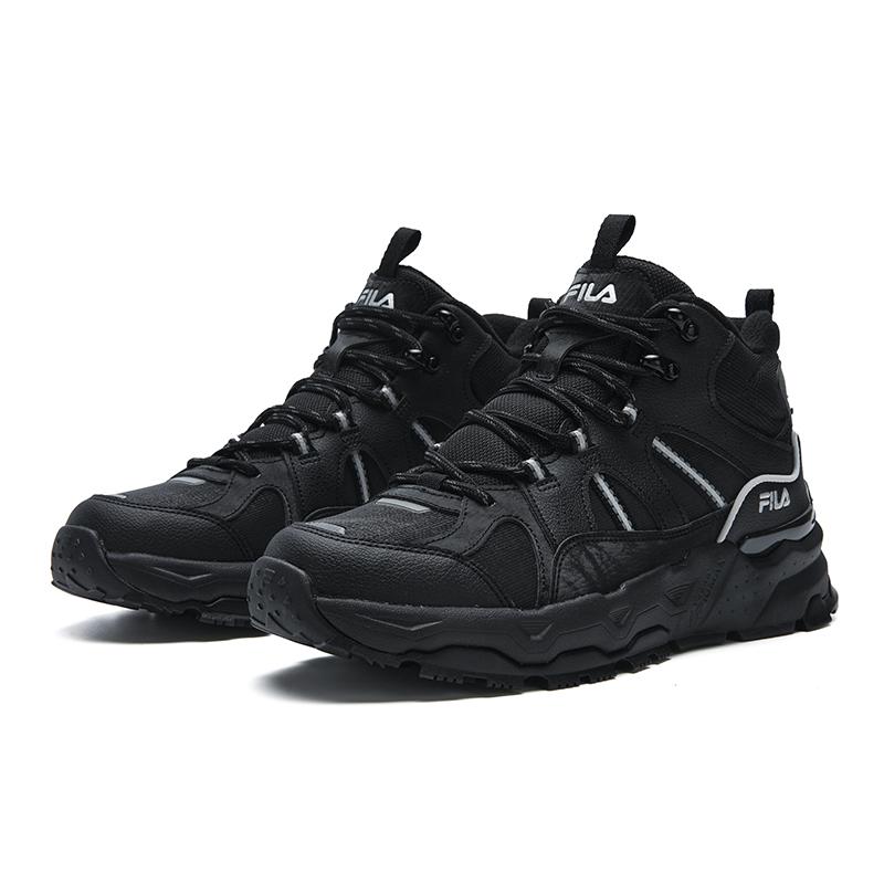 New FILA Vintage Collection Cushioning Abrasion Resistant Lightweight Thermal Mid Top Casual Shoes Men's Black F12M542121FBF