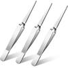 Minatee 3 Pieces Reverse Tweezers for Crafting Cross Locking Electronics Tweezers Reverse Action Forceps Tension Stainless Steel Craft Jewelry