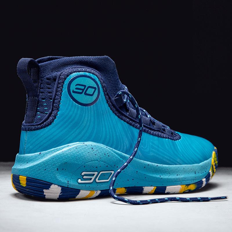 Men's Shoes New Korean Version Trend Youth Junior High School Students Sports Shoes White and Blue Running High-top Basketball One 2025