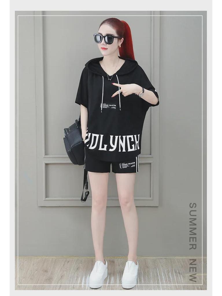 Women's Summer Sportswear Set: Trendy Sweatshirt and Shorts Two-Piece Suit (2021)