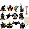 Halloween DIY Handmade Colorful Scratch Art Paper for Kids' Decoration